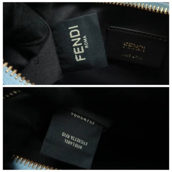 100% Authentic FENDI Fendigraphy Blue Leather Shoulder Bag 2007-071224 - Picture 11 of 12